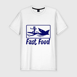 Футболка slim-fit Shark fast food, цвет: белый