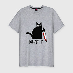 Футболка slim-fit What cat, цвет: меланж