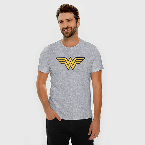 Мужская slim-футболка Wonder Woman / Меланж – фото 3