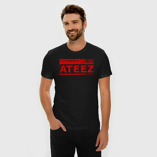 Мужская slim-футболка Ateez / Черный – фото 3