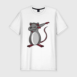 Футболка slim-fit Dabbing Rat, цвет: белый