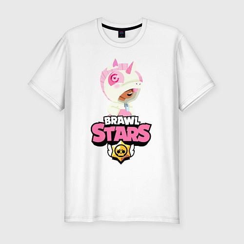 Мужская slim-футболка Brawl Stars Leon Unicorn / Белый – фото 1