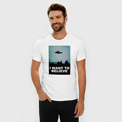 Футболка slim-fit I WANT TO BELIEVE, цвет: белый — фото 2