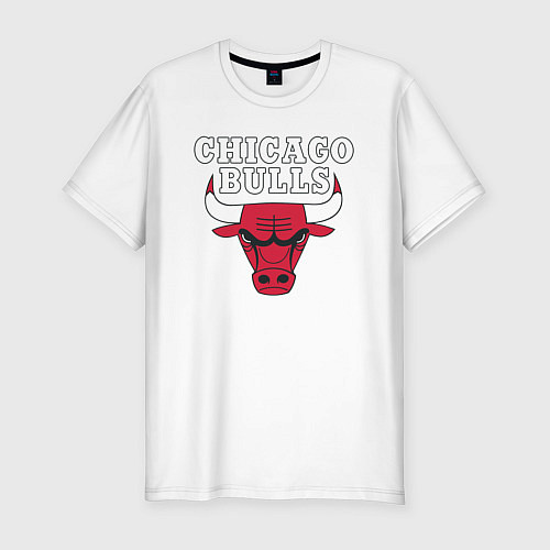 Мужская slim-футболка CHICAGO BULLS / Белый – фото 1