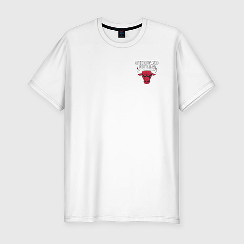 Мужская slim-футболка CHICAGO BULLS / Белый – фото 1