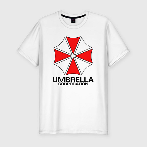 Мужская slim-футболка UMBRELLA CORP / Белый – фото 1