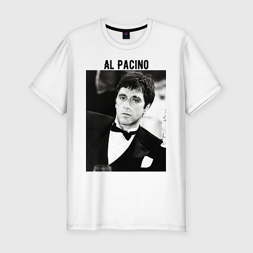 Мужская slim-футболка Аль Пачино / Белый – фото 1