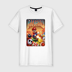 Мужская slim-футболка Mario в стиле Doom