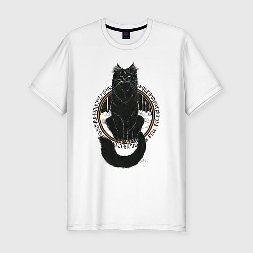 Мужская slim-футболка Йольский кот / Белый – фото 1