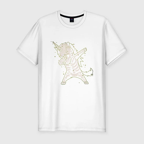 Мужская slim-футболка Dabbing Unicorn / Белый – фото 1