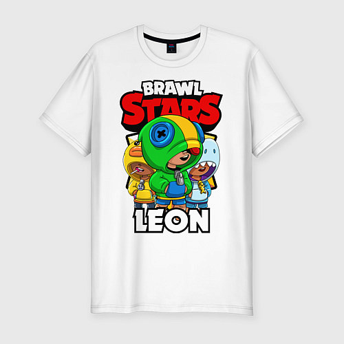 Мужская slim-футболка BRAWL STARS LEON / Белый – фото 1