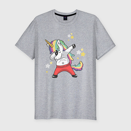 Мужская slim-футболка Единорог / Меланж – фото 1
