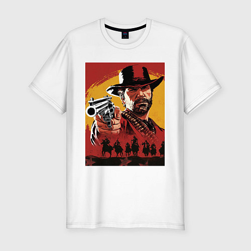 Мужская slim-футболка Red dead redemption 2 / Белый – фото 1