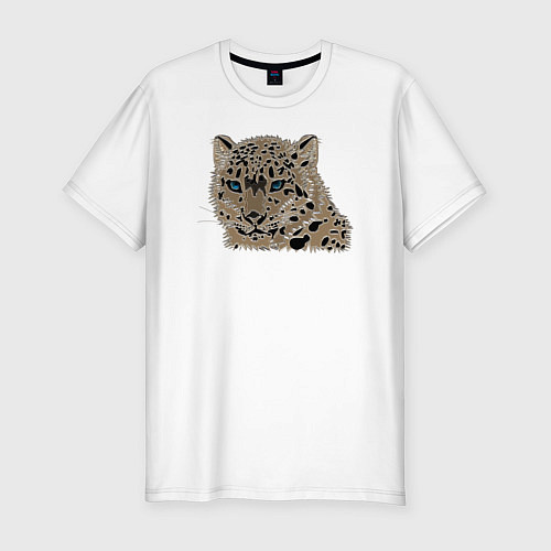 Мужская slim-футболка Metallized Snow Leopard / Белый – фото 1