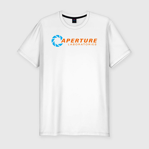 Мужская slim-футболка Aperture Laboratorie / Белый – фото 1