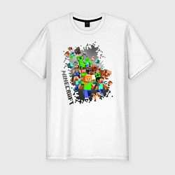 Футболка slim-fit Minecraft, цвет: белый