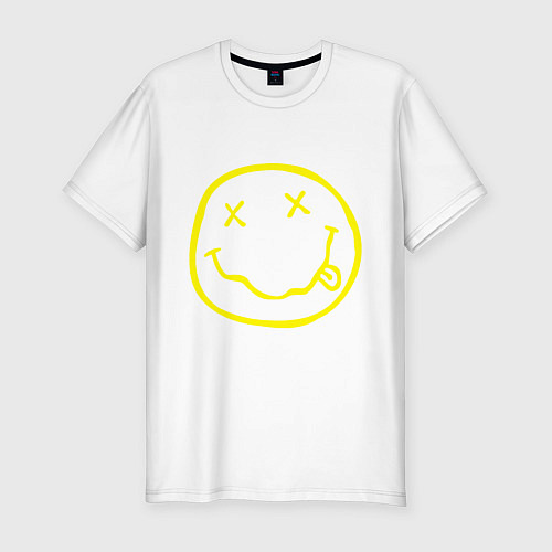 Мужская slim-футболка NIRVANA на спине / Белый – фото 1