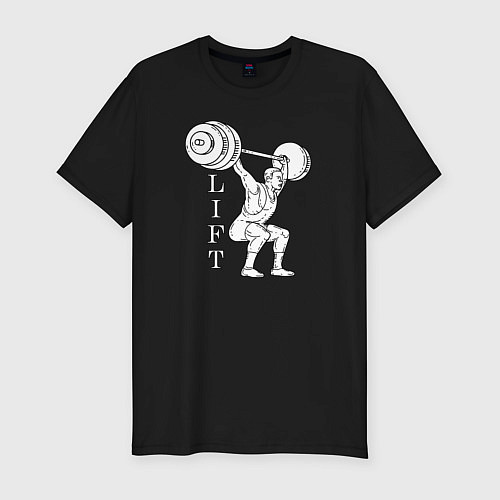 Мужская slim-футболка Lift / Черный – фото 1