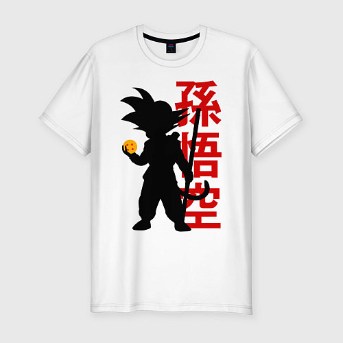 Мужская slim-футболка Dragon Ball Goku / Белый – фото 1