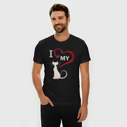 Футболка slim-fit I Love My Cat, цвет: черный — фото 2