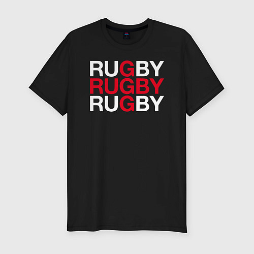 Мужская slim-футболка Rugby Регби / Черный – фото 1