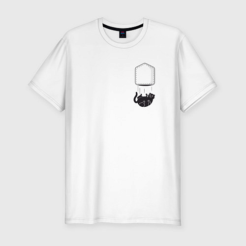 Мужская slim-футболка Кот / Белый – фото 1