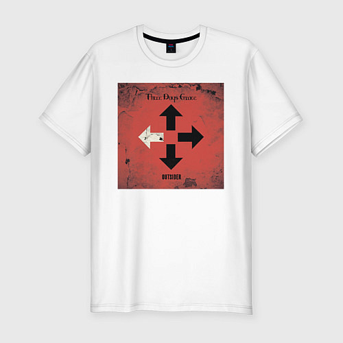 Мужская slim-футболка Three days grace Outsider / Белый – фото 1
