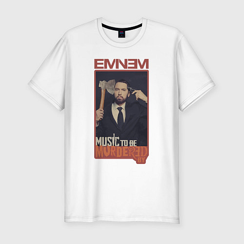 Мужская slim-футболка Eminem MTBMB / Белый – фото 1
