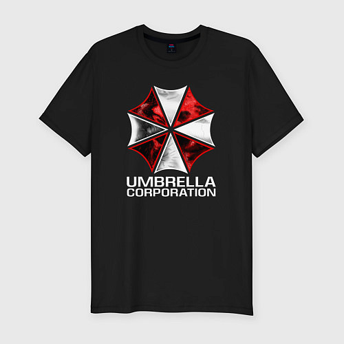 Мужская slim-футболка UMBRELLA CORP / Черный – фото 1