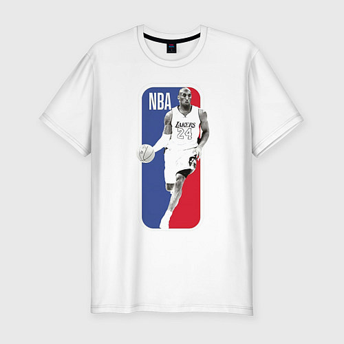 Мужская slim-футболка NBA Kobe Bryant / Белый – фото 1