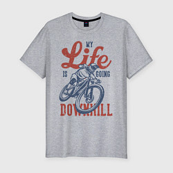 Футболка slim-fit My Life is Going Downhill, цвет: меланж