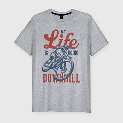 Футболка slim-fit My Life is Going Downhill, цвет: меланж