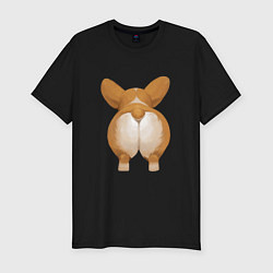 Футболка slim-fit Корги, цвет: черный