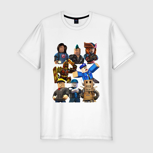 Мужская slim-футболка ROBLOX / Белый – фото 1