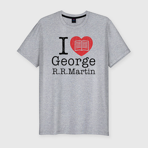 Мужская slim-футболка I Love George Martin / Меланж – фото 1