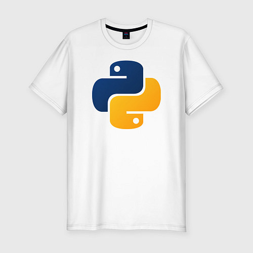 Мужская slim-футболка Python / Белый – фото 1
