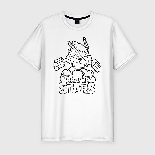 Мужская slim-футболка Brawl Stars раскраска / Белый – фото 1