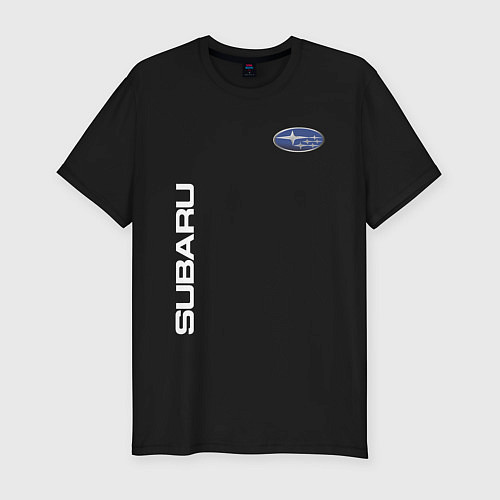 Мужская slim-футболка SUBARU / Черный – фото 1