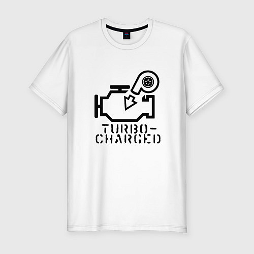 Мужская slim-футболка Turbo Charged / Белый – фото 1
