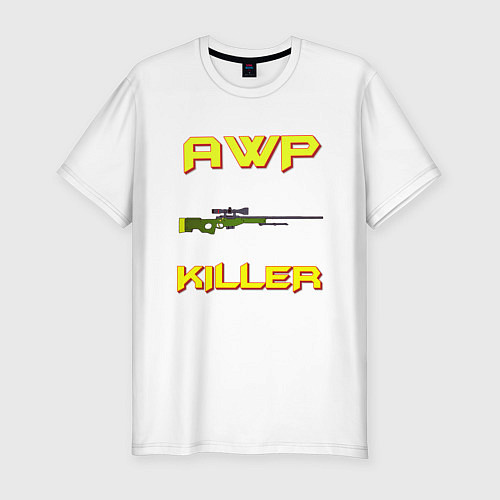 Мужская slim-футболка AWP killer 2 / Белый – фото 1