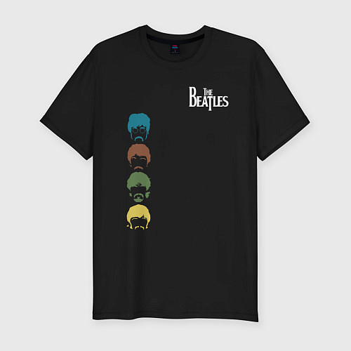 Мужская slim-футболка Beatles / Черный – фото 1