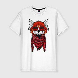 Футболка slim-fit Красная панда, цвет: белый