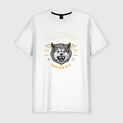 Мужская slim-футболка Дикий волк
