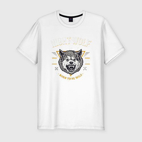 Мужская slim-футболка Дикий волк / Белый – фото 1