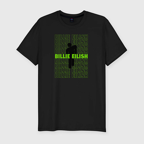 Мужская slim-футболка BILLIE EILISH logo / Черный – фото 1