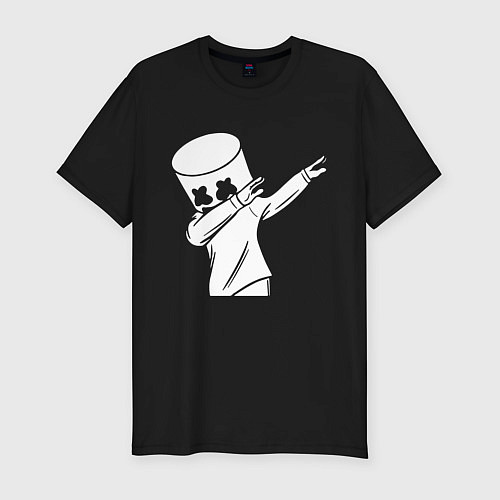 Мужская slim-футболка MARSHMELLO DAB / Черный – фото 1