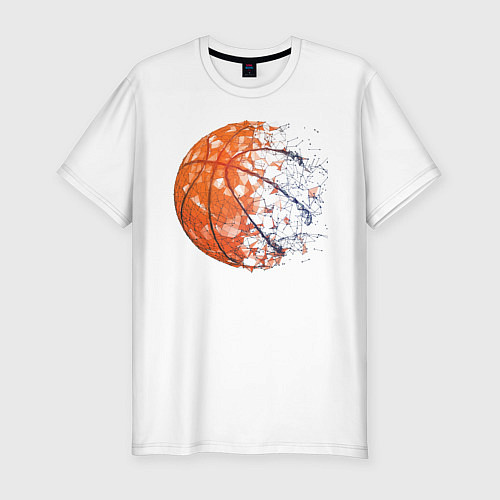 Мужская slim-футболка BasketBall / Белый – фото 1