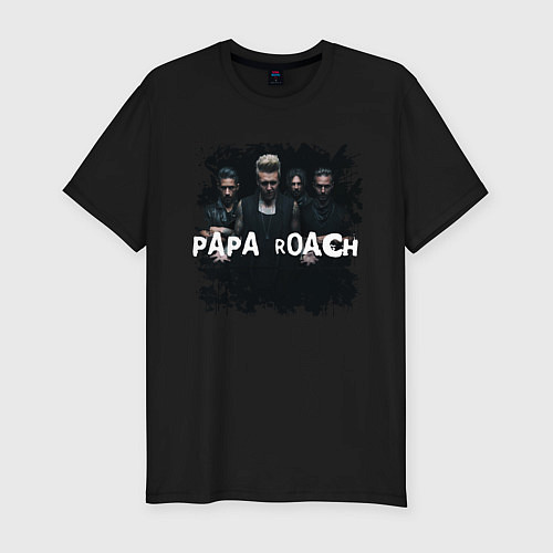 Мужская slim-футболка Papa roach / Черный – фото 1