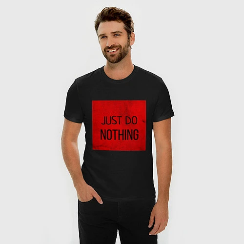 Мужская slim-футболка JUST DO NOTHING / Черный – фото 3
