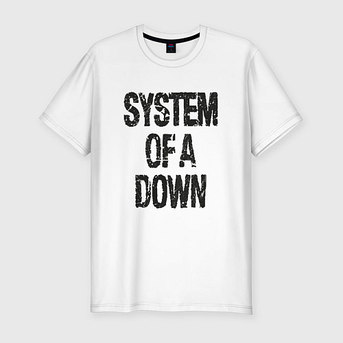 Мужская slim-футболка System of a down / Белый – фото 1